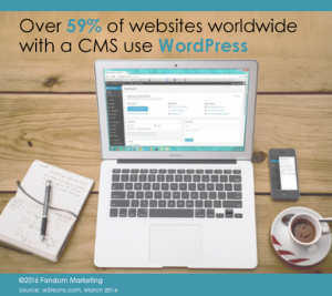 Fandom Marketing Stats Poster_Over 59% of websites worldwide with a CMS use WordPress